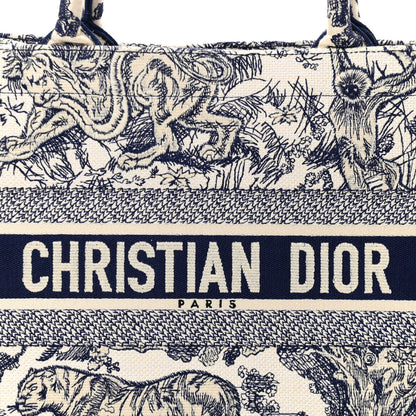 Christian Dior Canvas Embroidered Medium Dioriviera Toile De Jouy Book Tote Blue 8 of 10