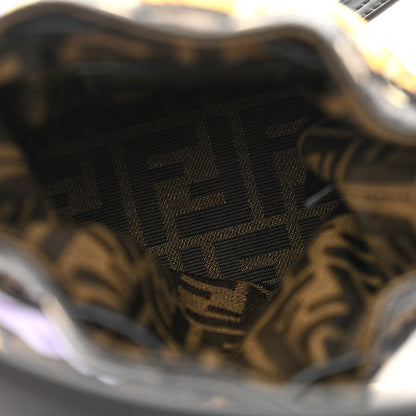 Fendi X VERSACE Silk Vitello Fendace FF Baroque Quilted Mini Mon Tresor Bucket Bag Gold Multicolor 5 of 10