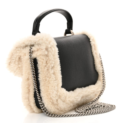 Gucci Sakai Be Green Calfskin Shearling Mini Dionysus Top Handle Bag Black 3 of 11
