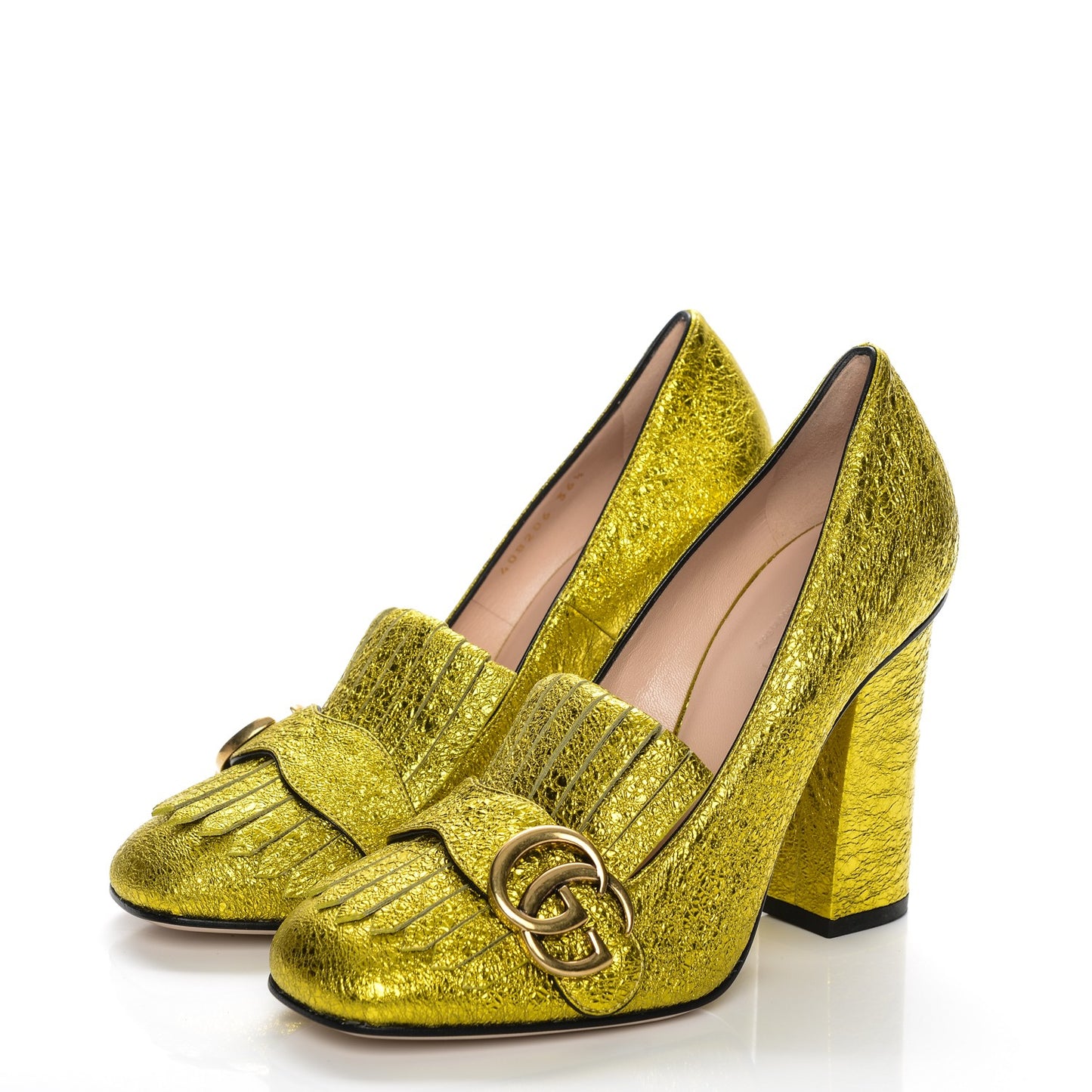 Galassia GG Marmont Fringe 105mm Loafer Pumps 36.5 Mimosa