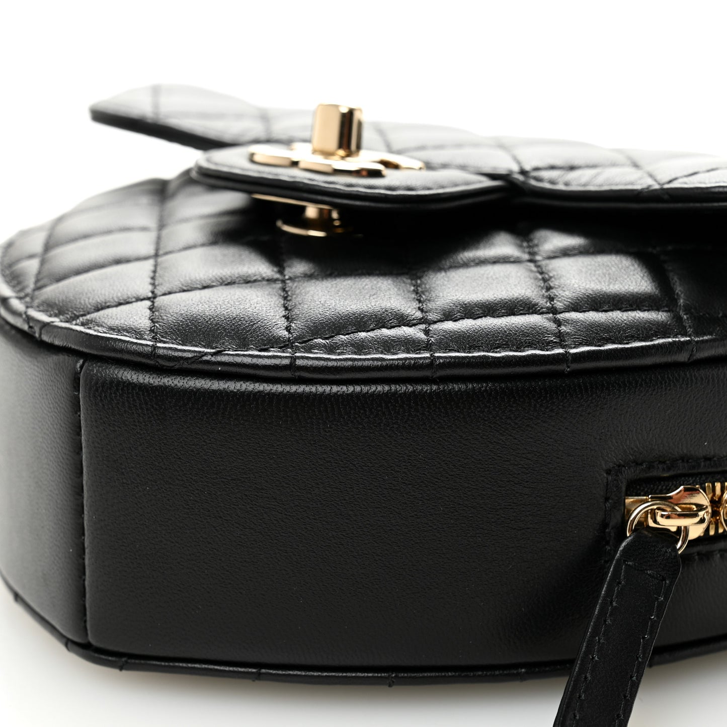 Lambskin Quilted CC In Love Heart Bag Black