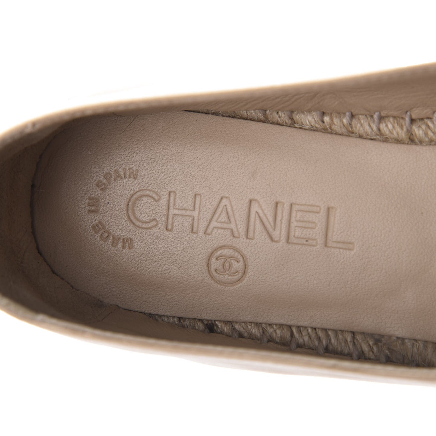 Lambskin CC Espadrilles 38 Beige Black