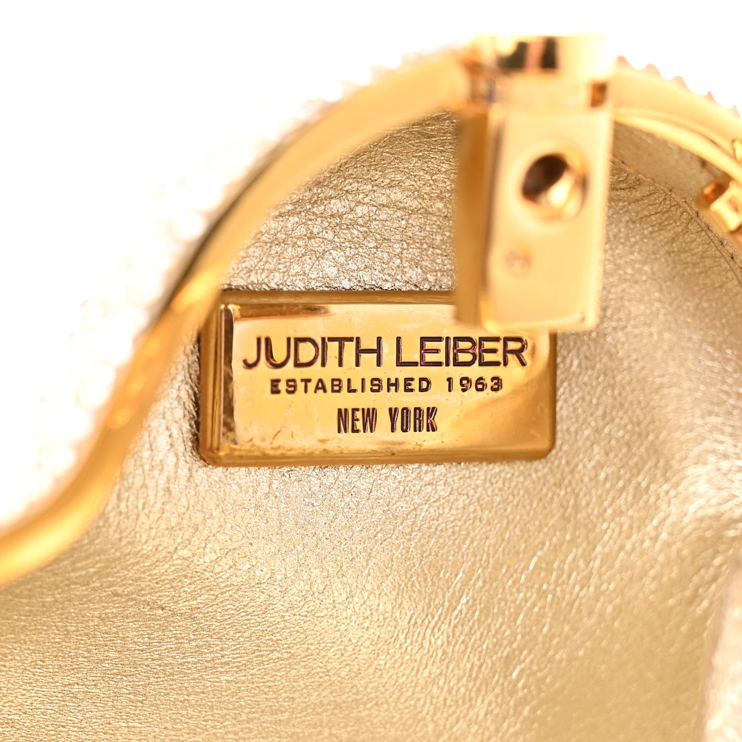 Judith Leiber Crystal Heart Minaudiere Clutch Gold 5 of 14