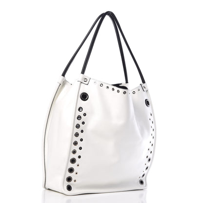 Proenza Schouler Soft Calf Medium Grommet Studded Tote White 3 of 11