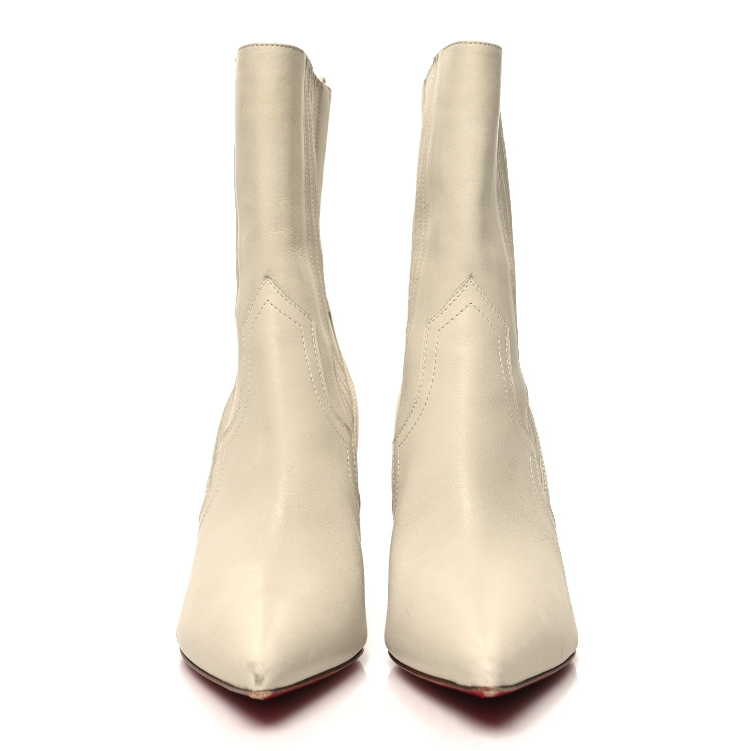 Christian Louboutin Calfskin Santigag 85 Ankle Boots 38 White 2 of 11