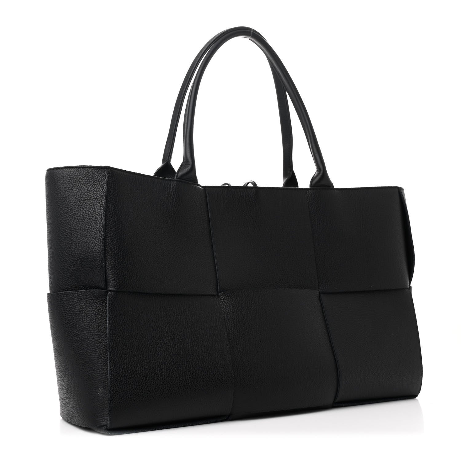 Bottega Veneta Grained Calfskin Maxi Intrecciato Arco Black 3 of 10