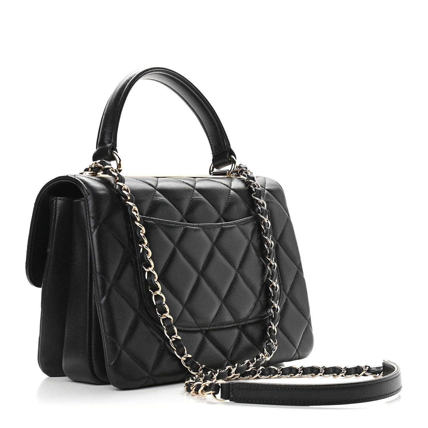 Chanel Lambskin Quilted Small Trendy CC Dual Handle Flap Bag Black 3 of 9