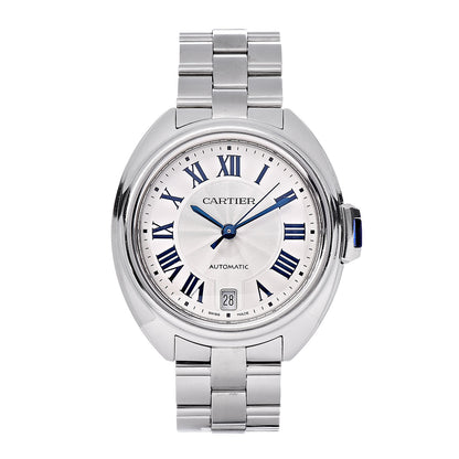Cartier Stainless Steel 35mm Cle De Automatic Watch 1 of 12