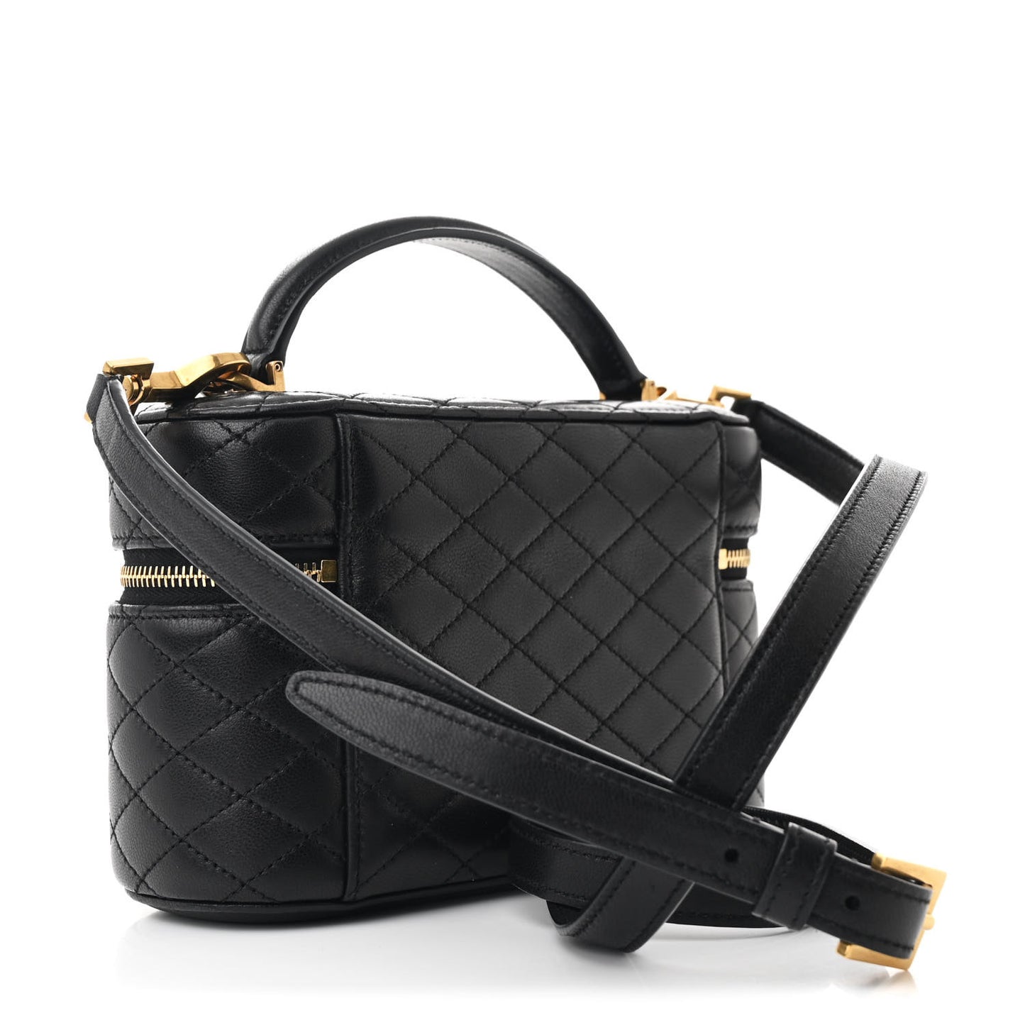 Lambskin Quilted Mini Gaby Vanity Case Black