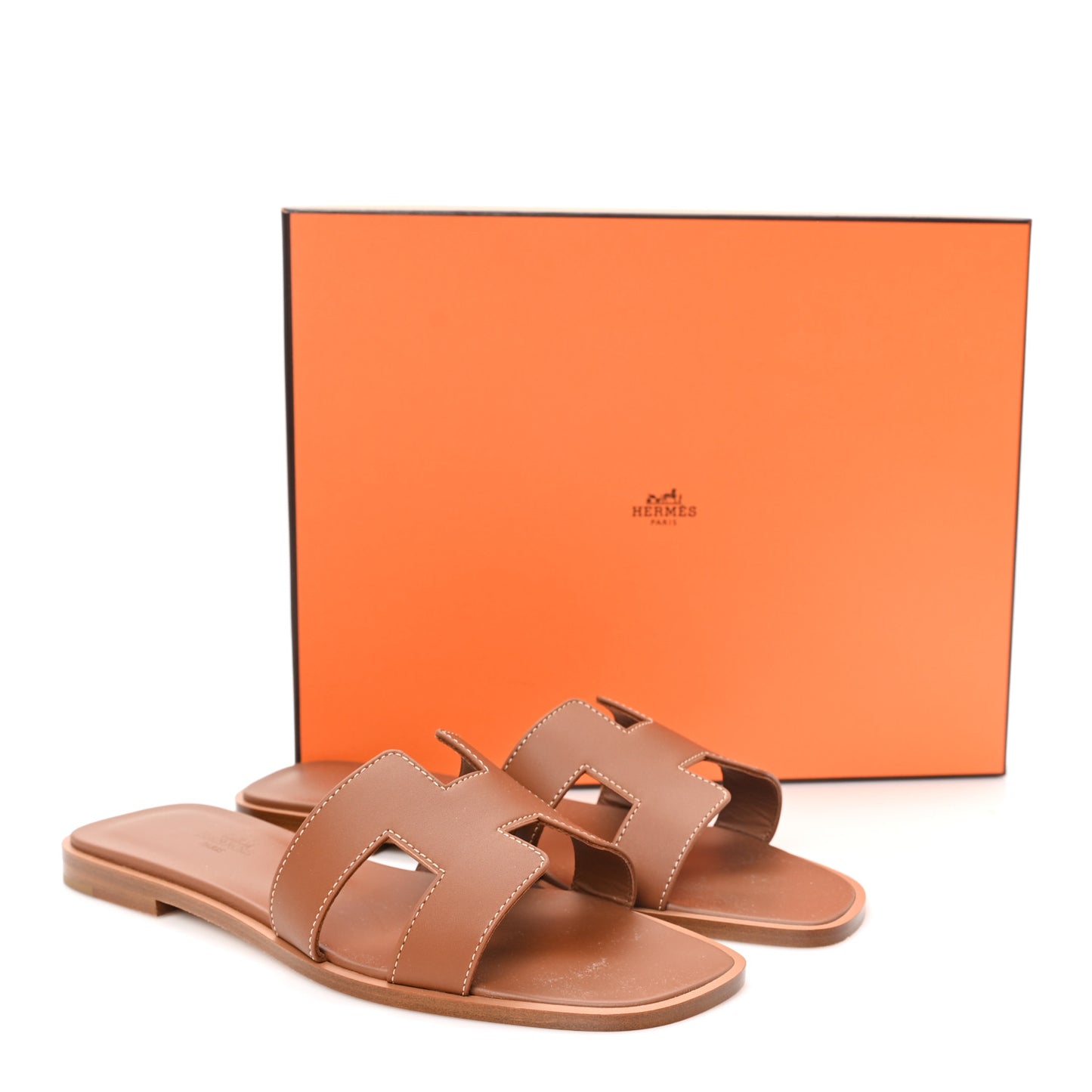 Box Calfskin Oran Sandals 37.5 Gold