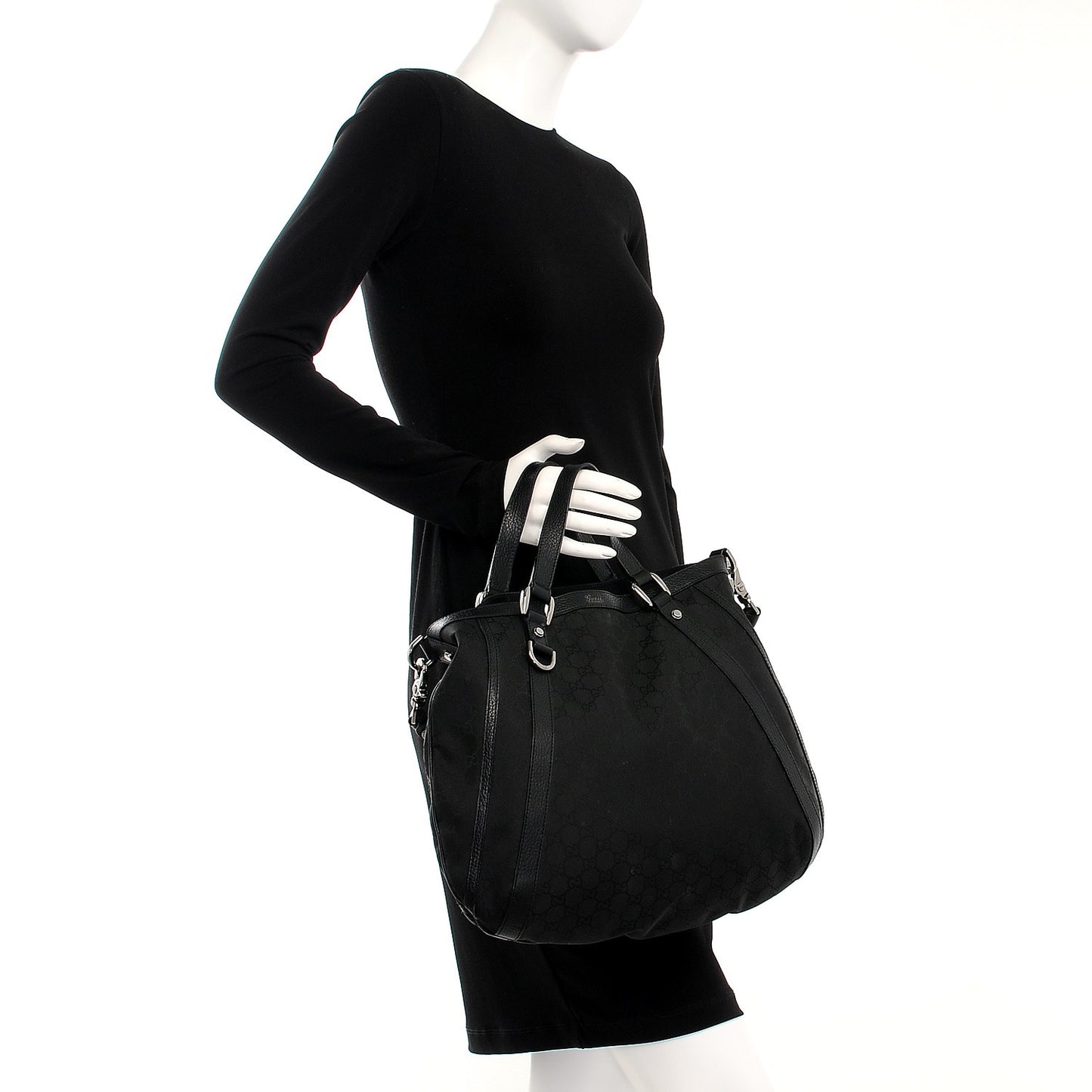 Monogram Medium Abbey Convertible Tote Black