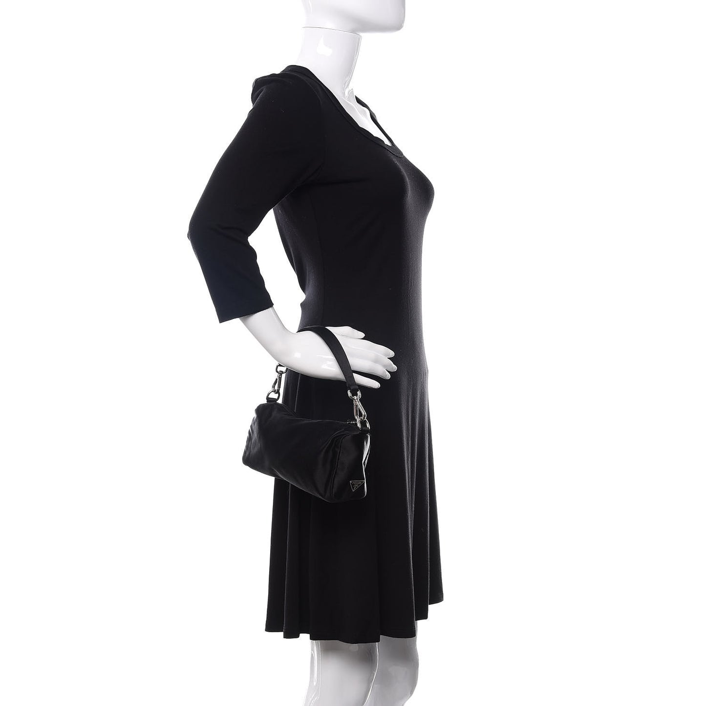 Satin Raso Shoulder Bag Black