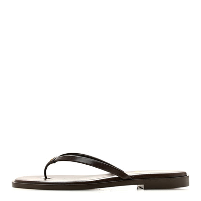 Chanel Goatskin CC Times Square Thong Sandals 36.5 Brown 1 of 10