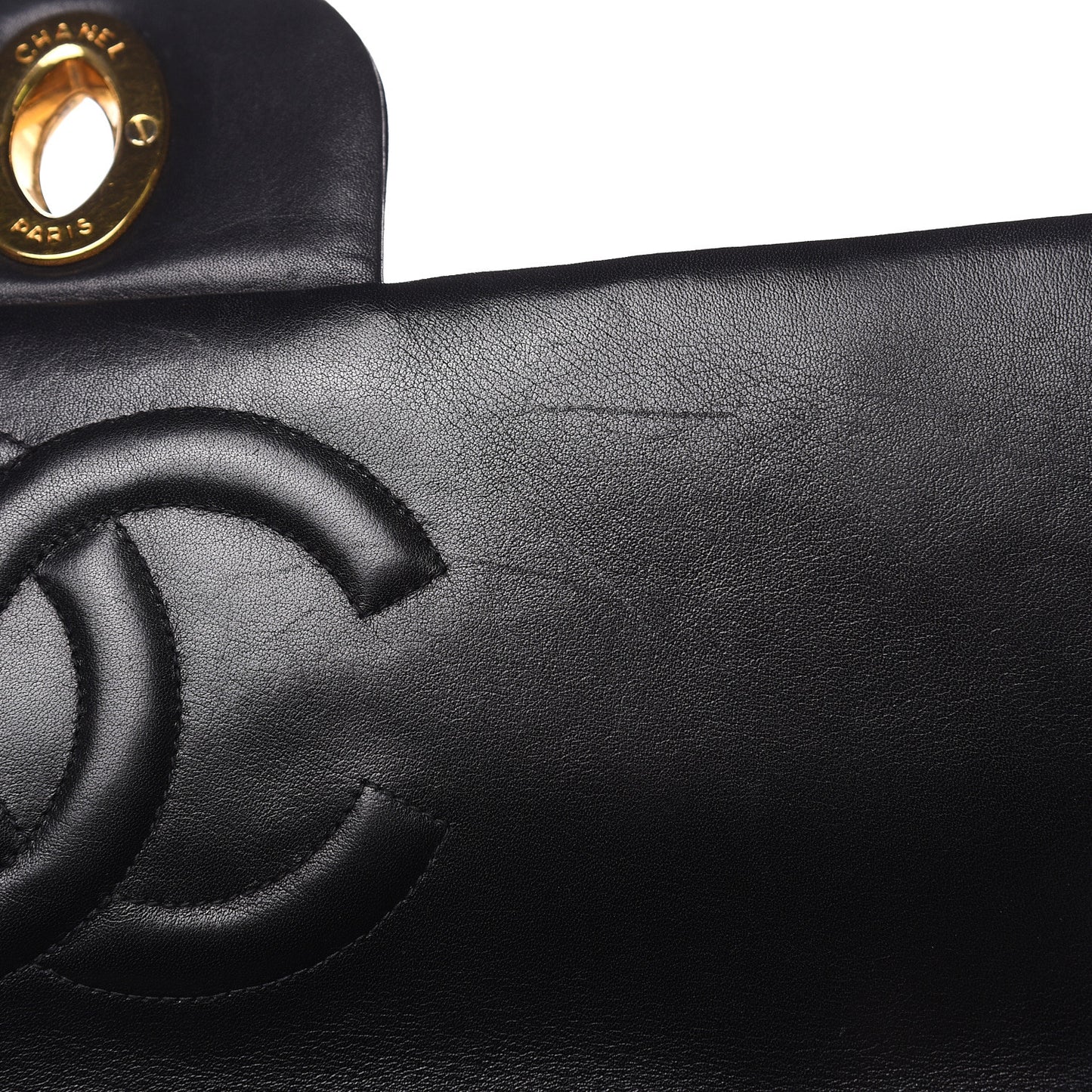 Lambskin Quilted XL Jumbo Single Flap Black