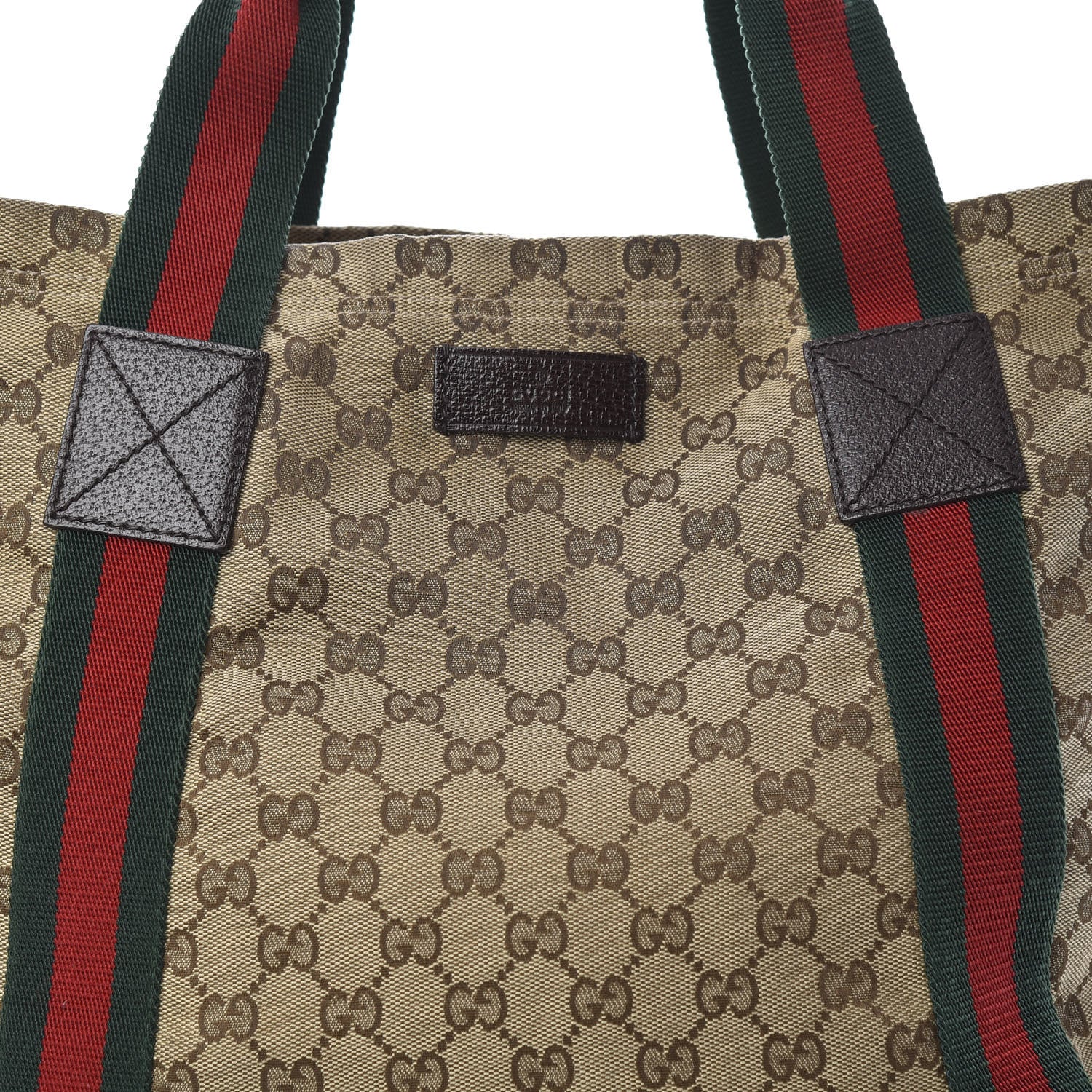 Gucci GG Monogram Medium Web Handle Vertical Tote Dark Brown 8 of 10