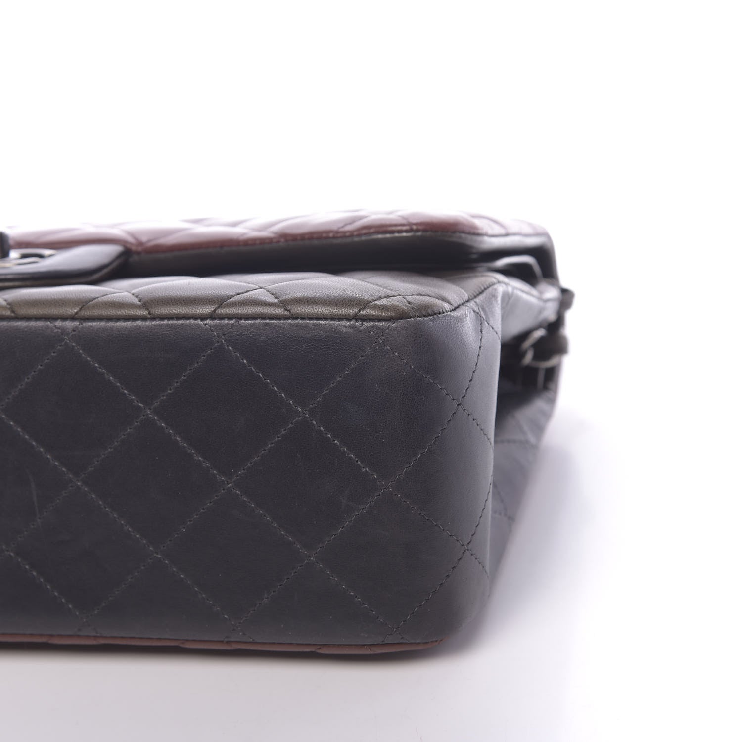 Chanel Lambskin Quilted Jumbo Tri-Color Double Flap Burgundy 9 of 14