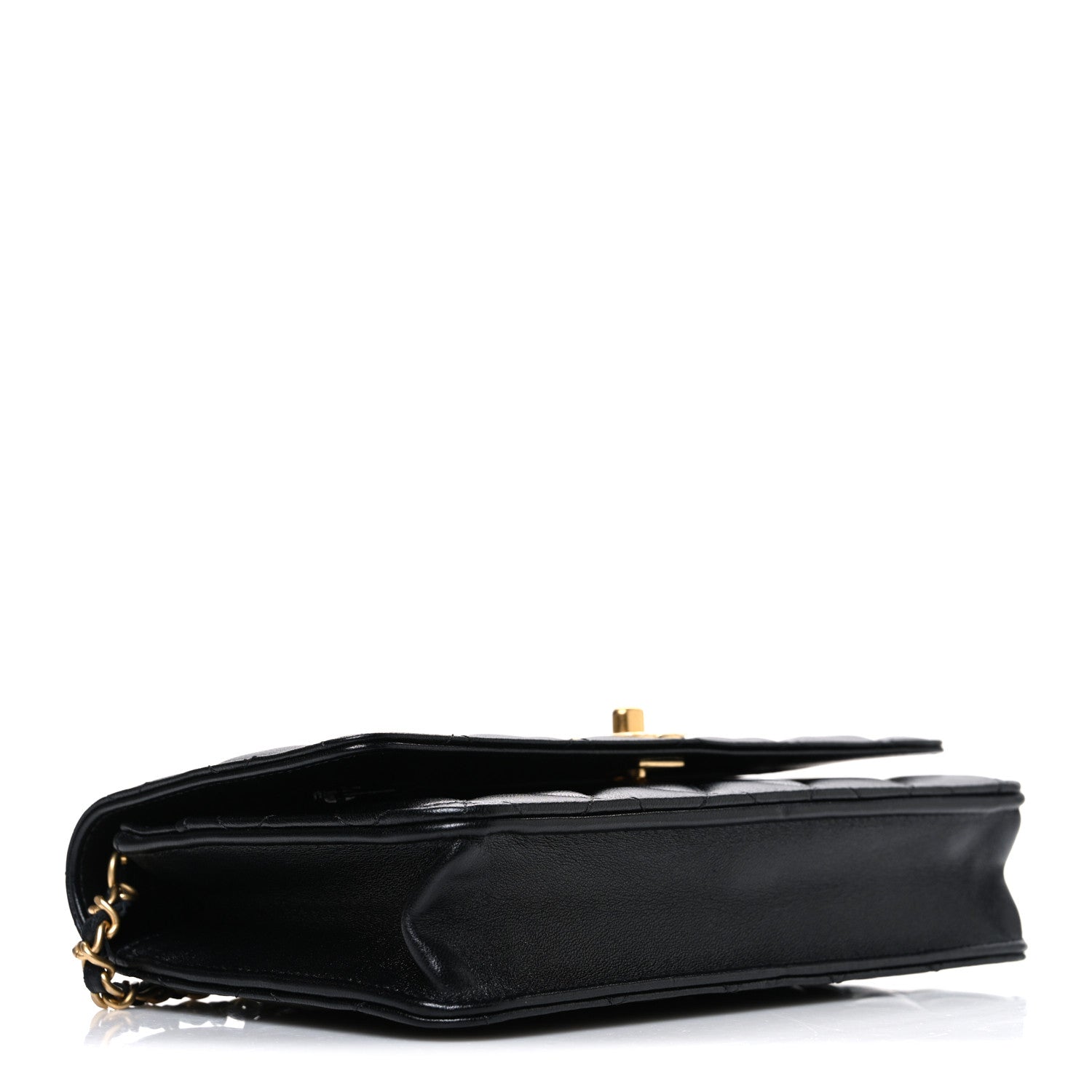 Chanel Lambskin Quilted CC Pearl Crush Wallet on Chain WOC Black 4 of 11