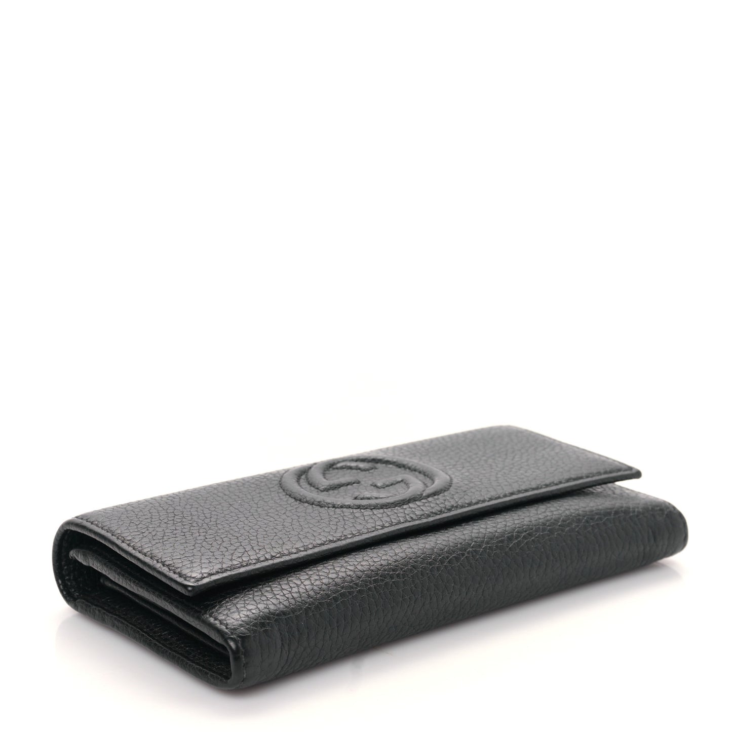 Pebbled Calfskin Large Soho Continental Wallet Black