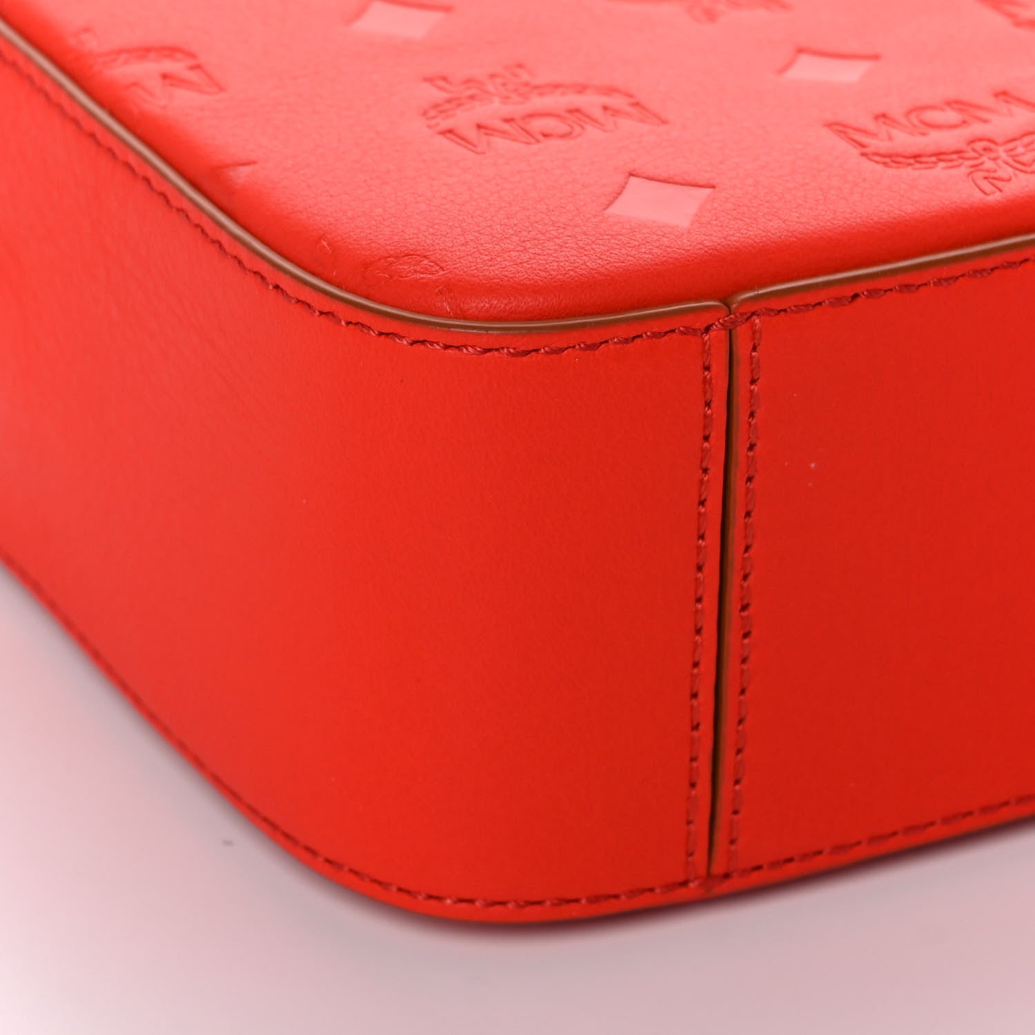 MCM Calfskin Ottomar Monogram Klara Crossbody Bag Hot Coral 7 of 9