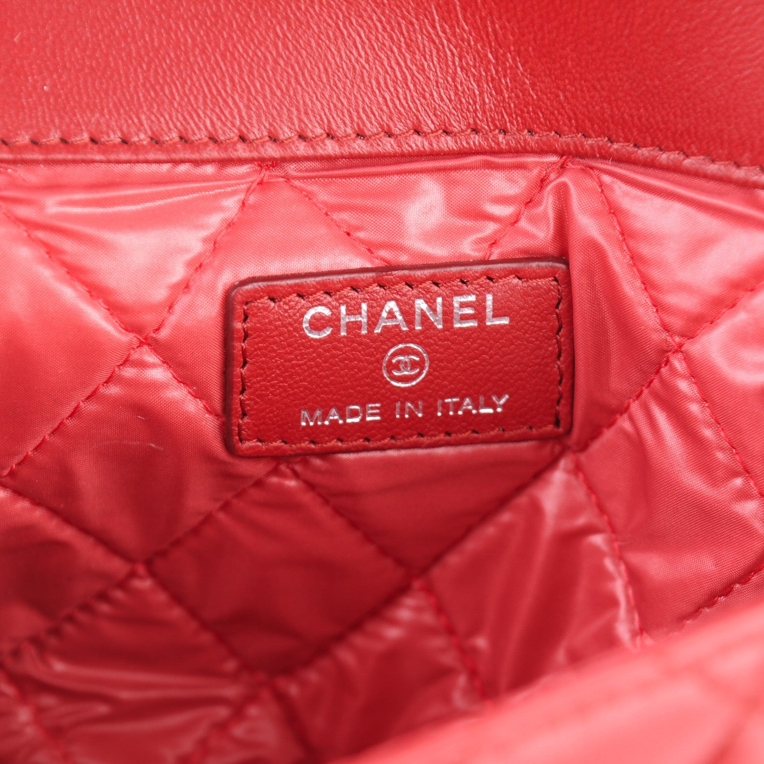Chanel Lambskin Quilted Flap Cosmetic Case Red 6 of 7