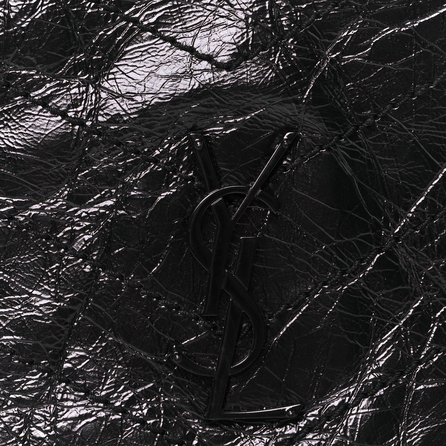 Saint Laurent Crinkled Calfskin Matelasse Monogram Niki Chain Wallet Black 8 of 10