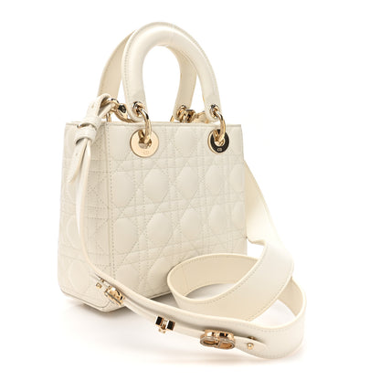 Christian Dior Lambskin Cannage Small My ABCDior Lady Dior White 3 of 12
