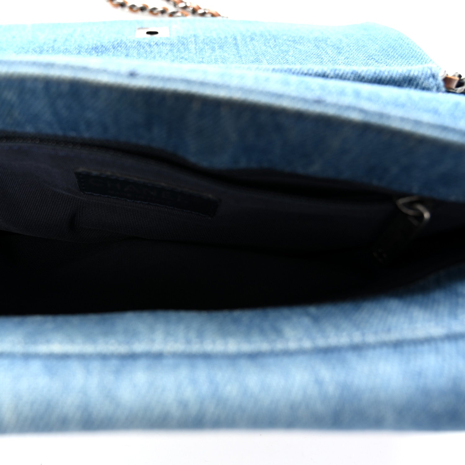Chanel Denim Fringe Medium Single Flap Bag Blue 5 of 10