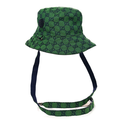Gucci Monogram Multicolor Reversible Self-Tie Bucket Hat L Green Blue 2 of 7
