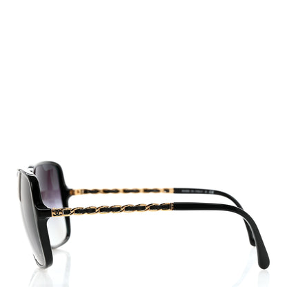 Chanel Acetate Lambskin Chain Square Sunglasses 5210-Q Black 3 of 8