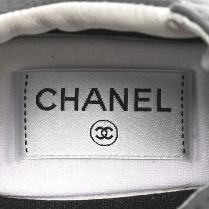 Chanel Fabric Suede Calfskin Quilted CC Sneakers 36 Dark Grey 9 of 9