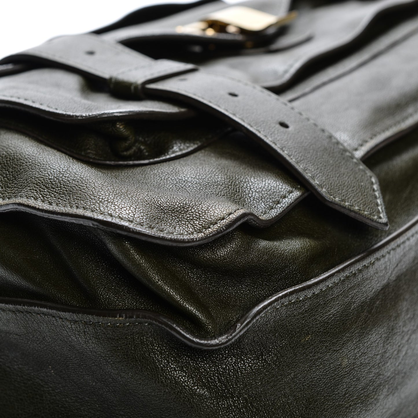 Lambskin PS1 Large Satchel Military