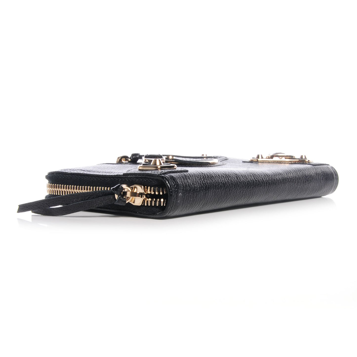 Chevre Metallic Edge Wallet Black