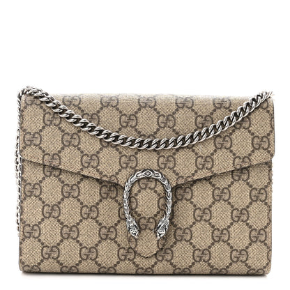 Gucci GG Supreme Monogram Mini Dionysus Chain Wallet Beige Taupe 1 of 10