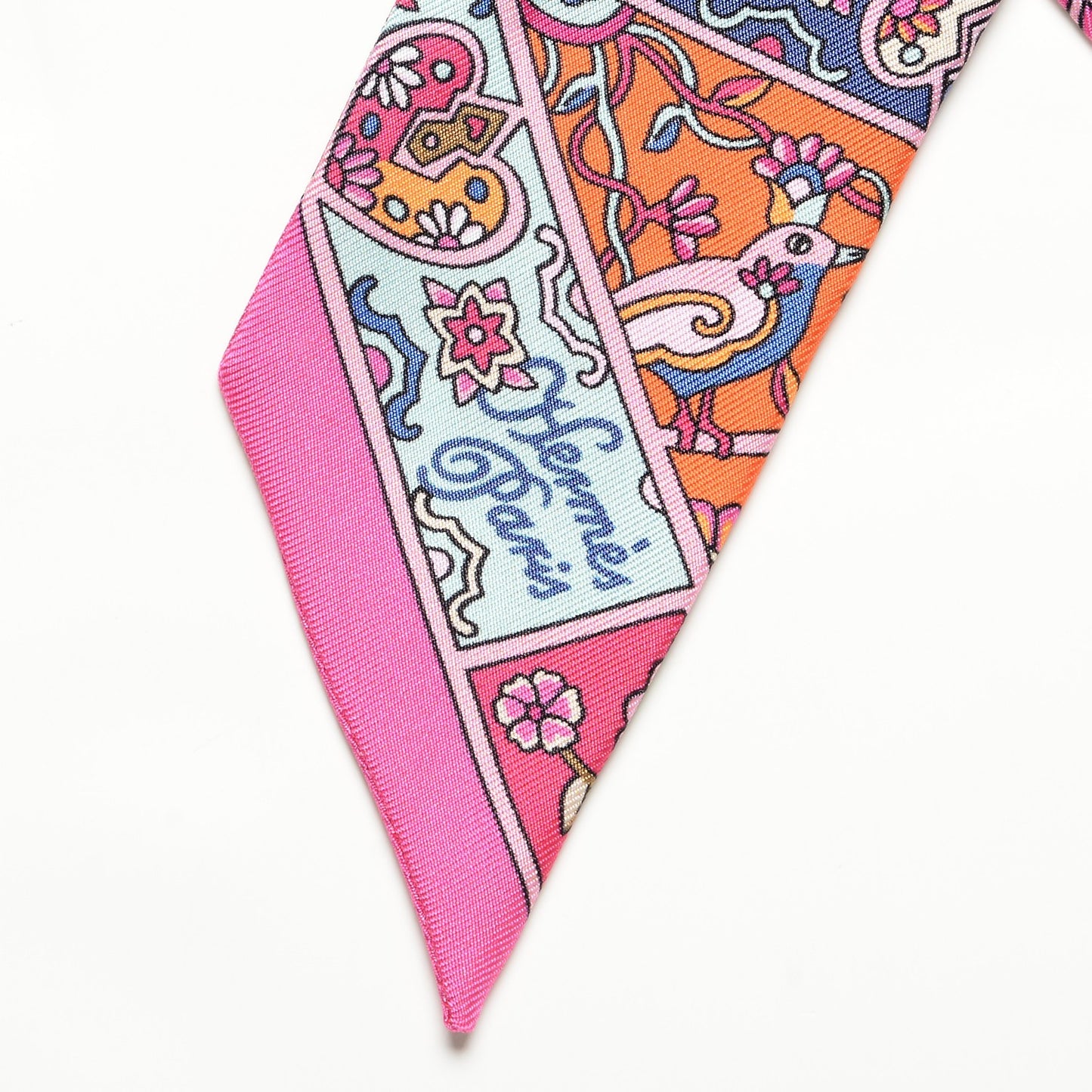 Silk Au Pays Des Oiseaux Fleurs Twilly Rose Vif Rouge Vert