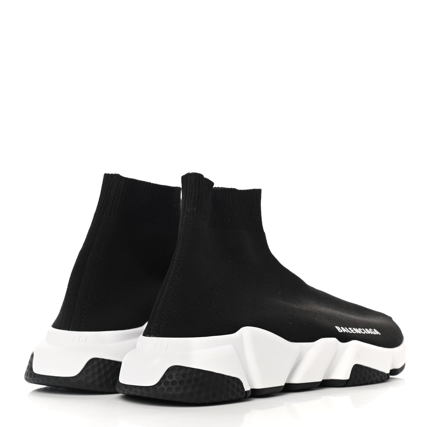 Balenciaga Neoprene Knit Womens Speed Sneakers 38 Black White 4 of 9