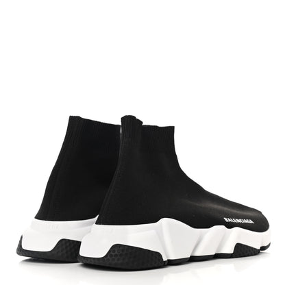 Balenciaga Neoprene Knit Womens Speed Sneakers 38 Black White 4 of 9