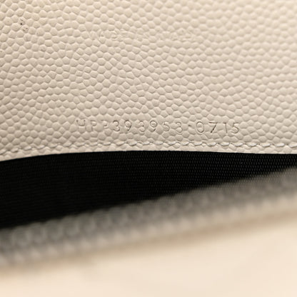 Saint Laurent Grain De Poudre Matelasse Chevron Monogram Envelope Chain Wallet Dove White 8 of 18