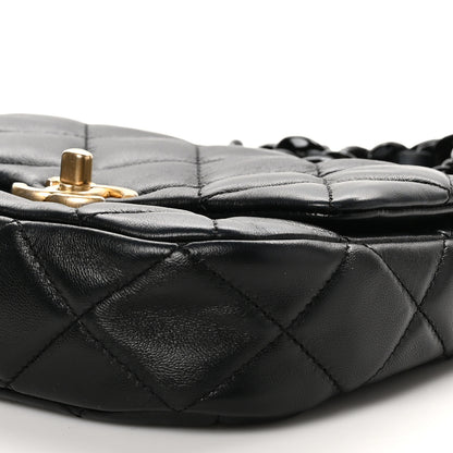 Chanel Lambskin Quilted Mini Lacquered Chain Flap Black 10 of 11