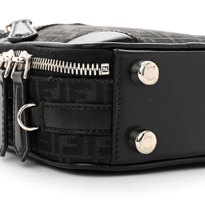 Fendi Recycled Fabric Jacquard Vitello Astro Micro FF Mini Trolley Bag Asfalto Black 11 of 13