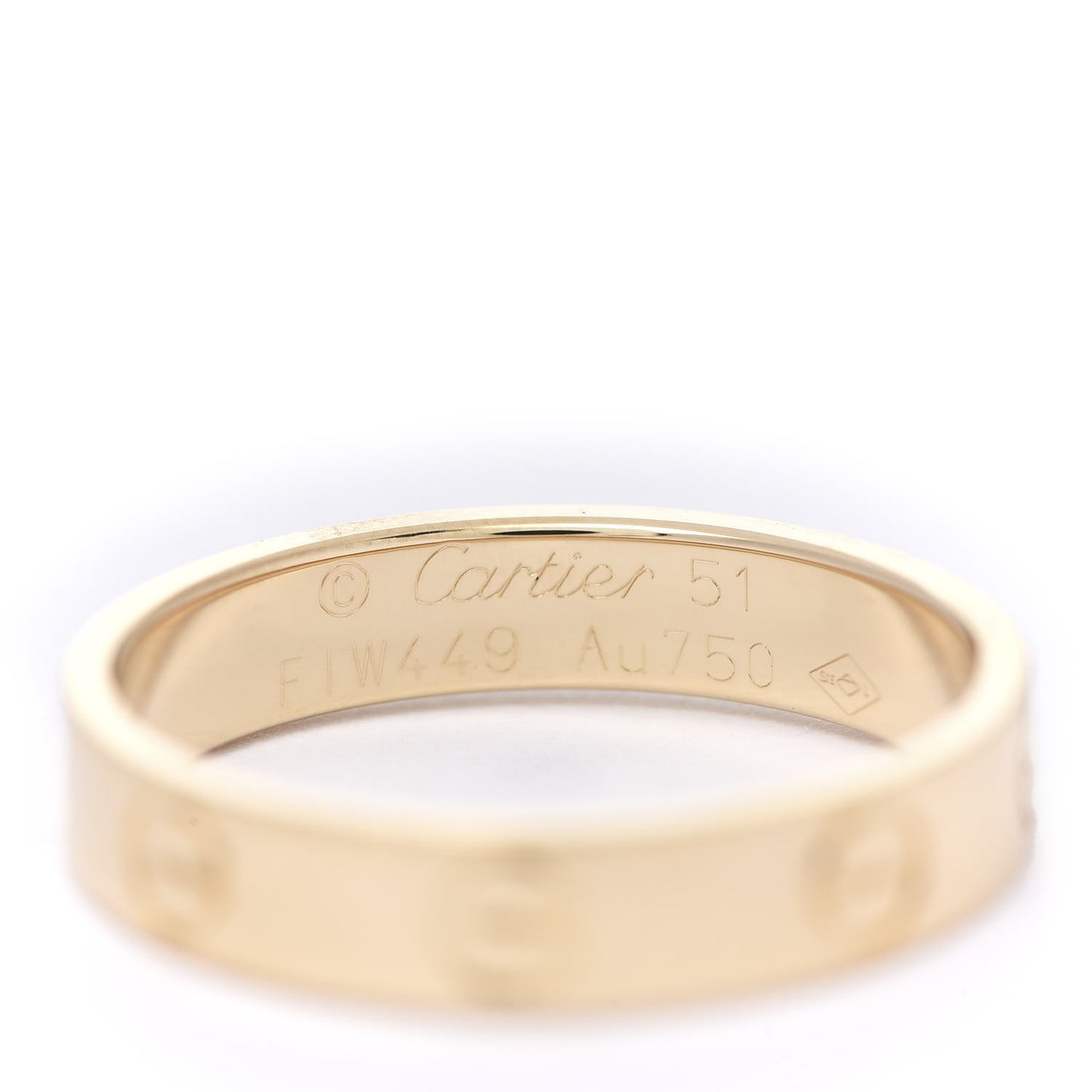 18K Yellow Gold 3.5mm LOVE Wedding Band Ring 51 5.75