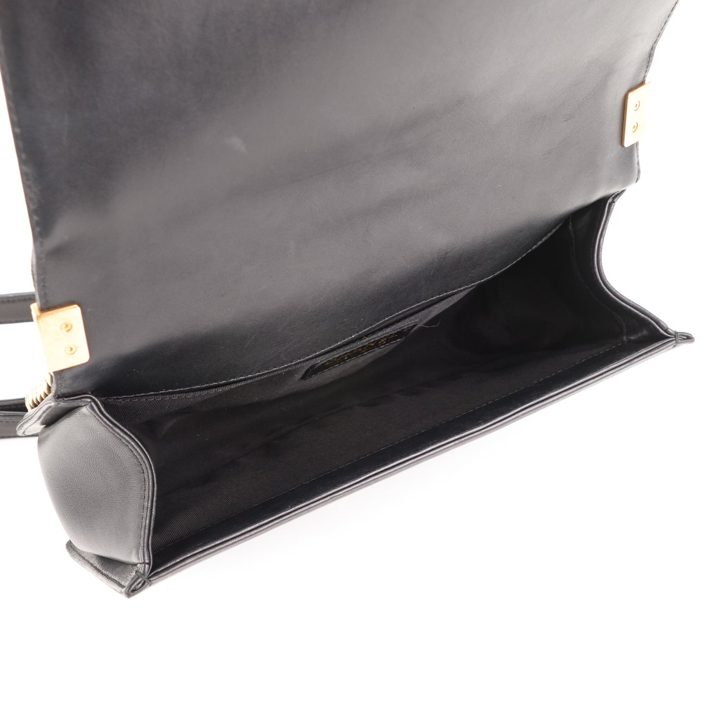 Lambskin Quilted Medium Boy Flap Black