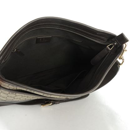 Gucci GG Supreme Monogram Web Flat Messenger Bag Dark Brown 5 of 8