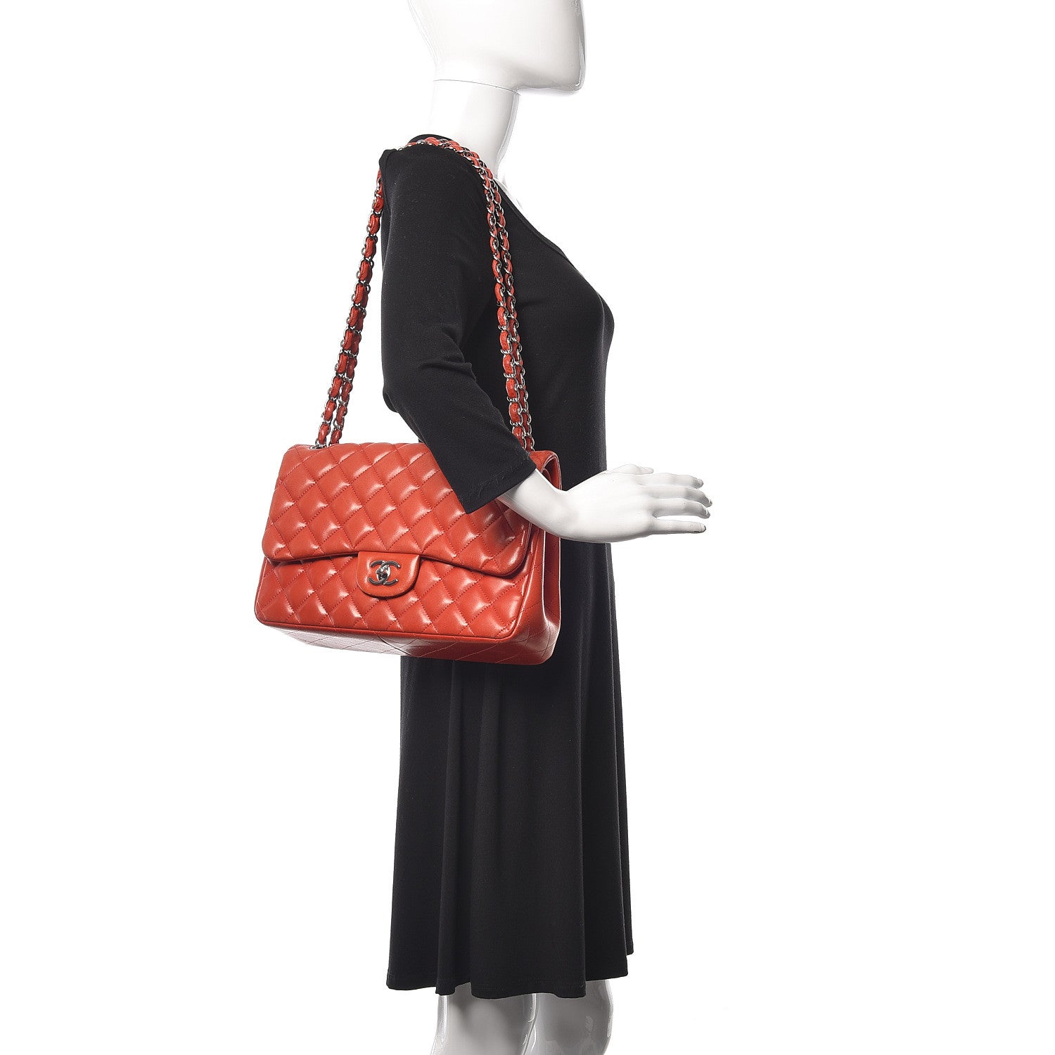 Chanel Lambskin Quilted Jumbo Double Flap Red 2 of 18