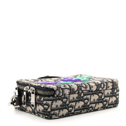 Christian Dior X KENNY SCHARF Oblique Canvas Embroidered Patches Crossbody Charcoal 4 of 11