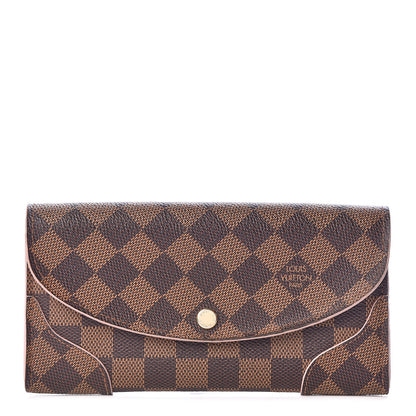 Louis Vuitton Damier Ebene Caissa Wallet Rose Ballerine 1 of 16