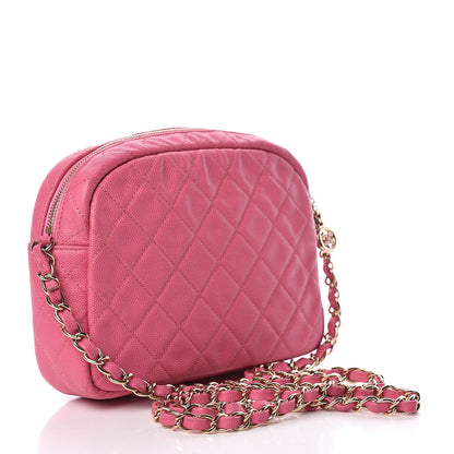 Chanel Caviar Quilted CC Day Camera Case Pink 3 of 11