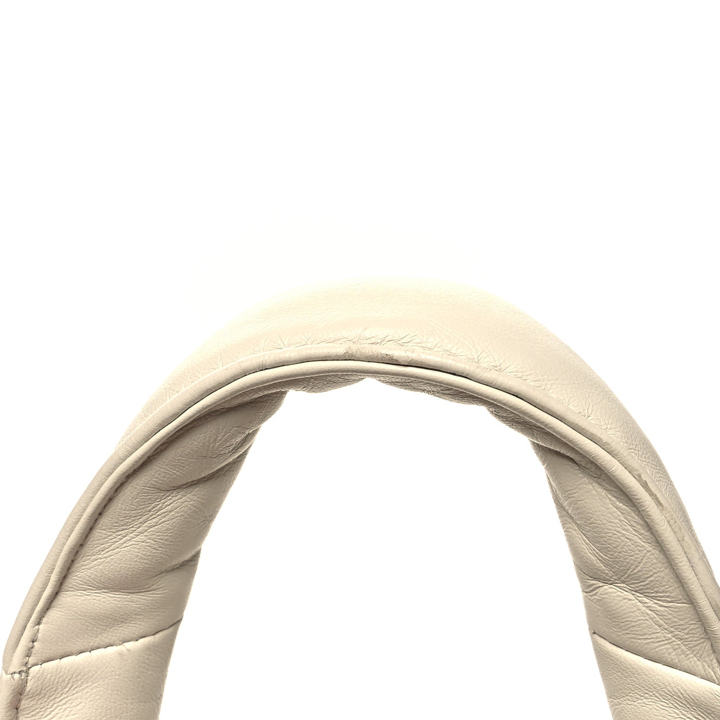 Nappa Soft Padded Small Double Handled Shoulder Bag White