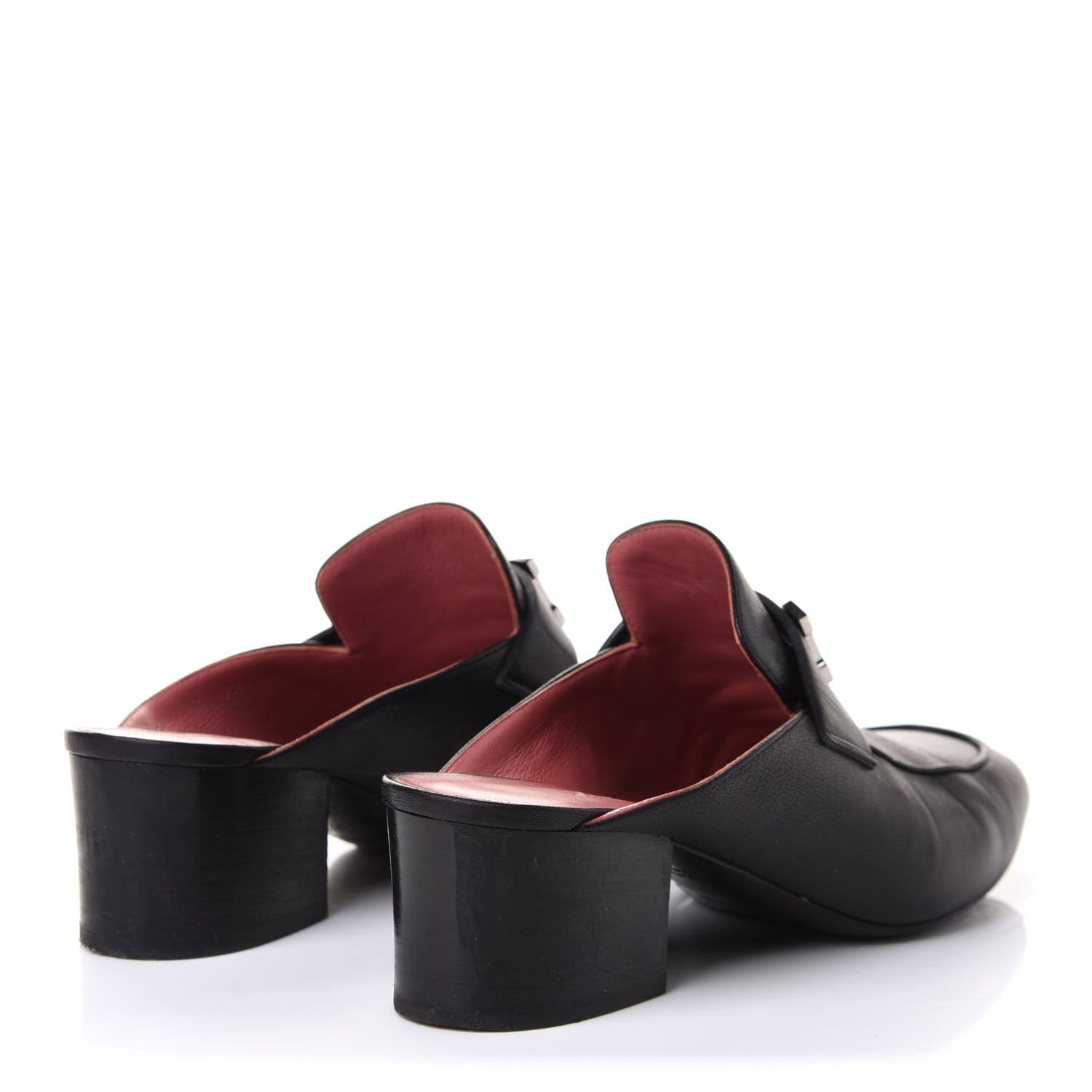 Hermes Goatskin Paradis Mules 37 Black 4 of 10