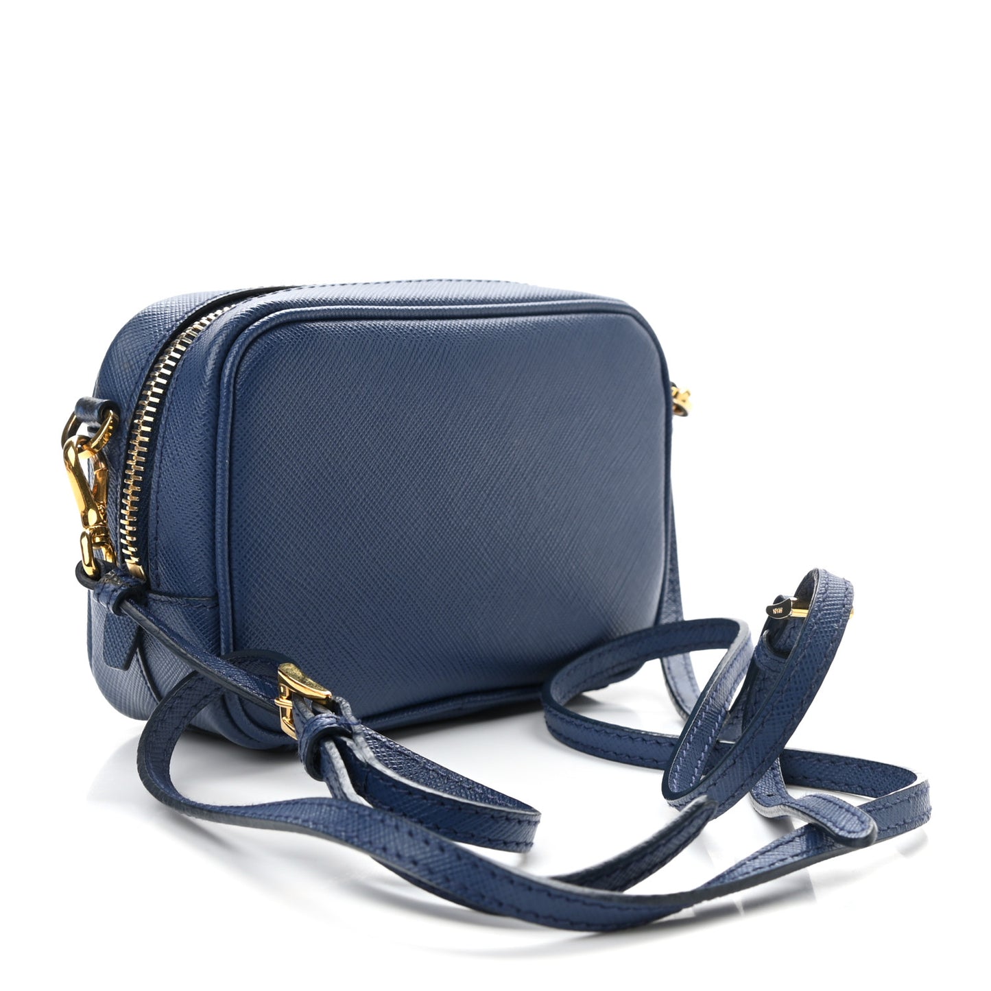 Saffiano Fiocco Bow Camera Crossbody Bag Bluette