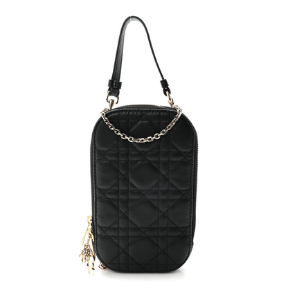 Christian Dior Lambskin Cannage Lady Dior Phone Holder Black 1 of 11